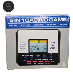 Casino 5 IN 1 Hand Held Pocket Travel Game Working